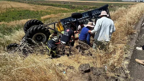 Diyarbakır'da Takla Atan Traktör Kazası