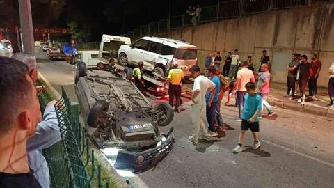 Samsun'da Takla Atan Araç Kazası