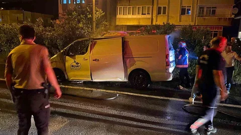 Giresun'da Seyir Halindeki Araç Yangını