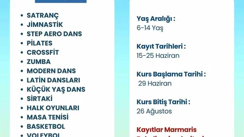 Marmaris'te Ücretsiz Yaz Kursları Başlıyor