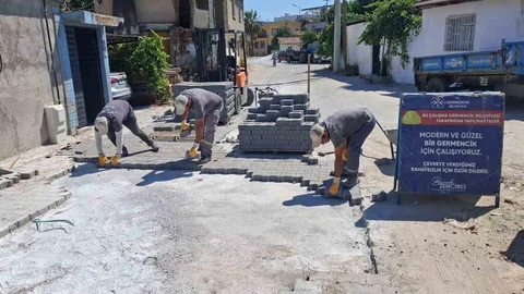 Germencik’te Yol Düzenleme Çalışmaları Devam Ediyor