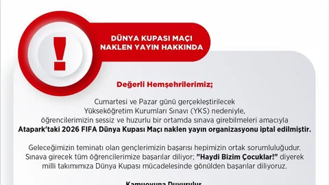Uşak'ta YKS Nedeniyle Maç Yayını İptal Edildi