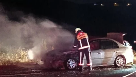 Adıyaman'da Otomobil Yangını