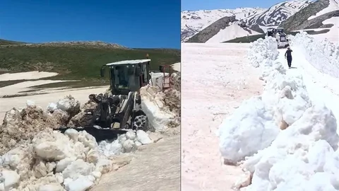 Hakkari'de Yaz Ortası Kar Mücadelesi