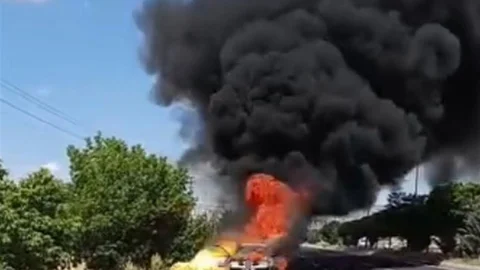 Elazığ'da Otomobil Yangını