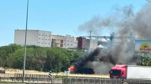 Lüleburgaz'da Tır Yangını Meydana Geldi