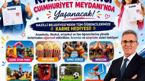 Nazilli'de Öğrencilere Karne Hediyesi