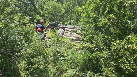 Bilecik'te Ormanlık Alana Uçan Araçta Yaralı Var