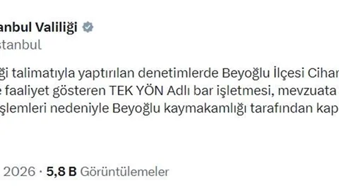 Beyoğlu'nda Bar Kapatıldı