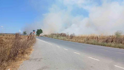 Silivri'de Tarla Yangını Paniği