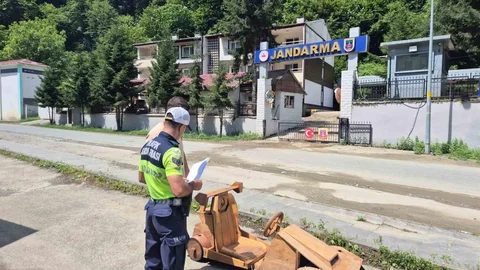 Rize'de Ahşap Araçla Hız Yasağı İhlali