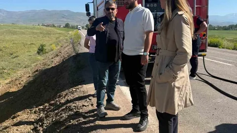 Bayburt'ta Tanker Devrildi