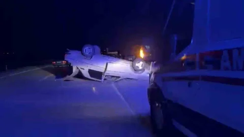 Elazığ'da Takla Atan Araçta 1 Yaralı