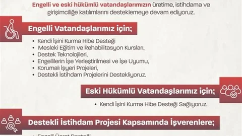 Engelli ve Eski Hükümlü Hibe Desteği Başladı