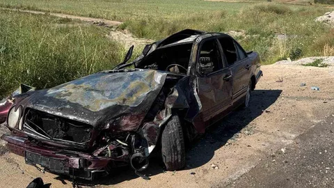 Yozgat'ta Otomobil Devrildi, Yangın Çıktı