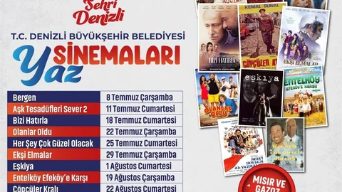 Denizli'de Açık Hava Sinema Günleri Başlıyor
