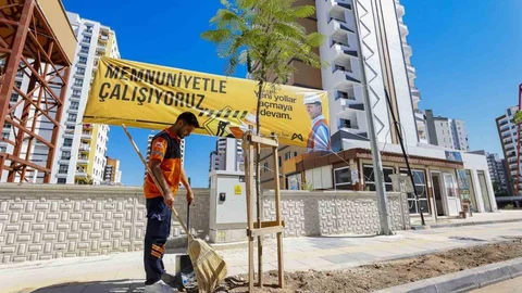 Mersin'de Cadde Ağaçlandırma Çalışması