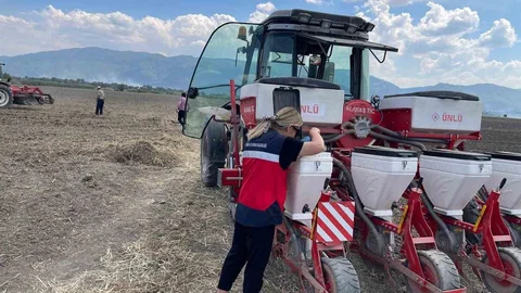 Kütahya Simav'da Silajlık Mısır Ekimi Yapıldı