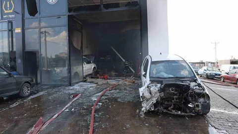 Nevşehir'de Oto Tamirhanesinde Yangın