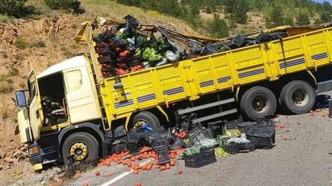 Gümüşhane'de Kamyon Otomobile Çarptı