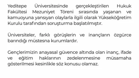 Yeditepe Üniversitesi Mezuniyet Töreninde Olaylar Yaşandı