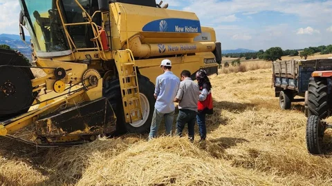 Hisarcık’ta biçerdöver kontrolleri sürüyor