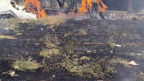 Siirt'te Bahçede Yangın Çıktı