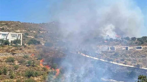 Bodrum'da Makilik Yangınında Müdahale Başladı