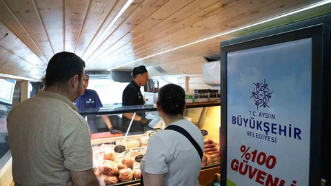 Aydın Büyükşehir Belediyesi Mobil Halk Ege Et’e Buharkent’te yoğun ilgi