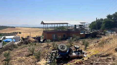 Kilis'te Devrilen Traktör Kazası
