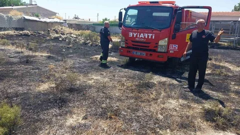 Karapınar'da Ot Yangını Paniği