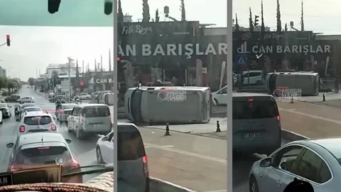 Toroslar 2. Çevreyolu'nda Kaza: 207. Cadde Kavşağında Araç Devrildi