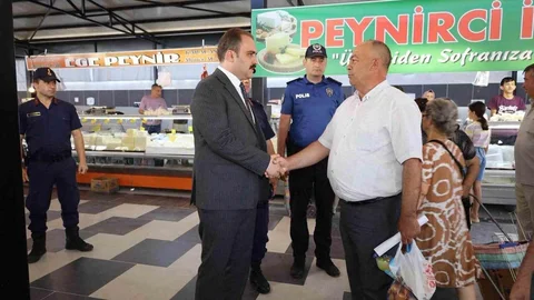 Karacasu'da Kaymakam Battal'dan Pazar Ziyareti