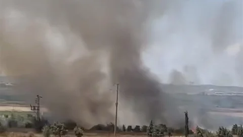 Biga'da Tarım Arazisinde Yangın Kontrol Altına Alındı