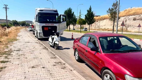 Gaz yüklü tır otomobile çarptı: 1 yaralı