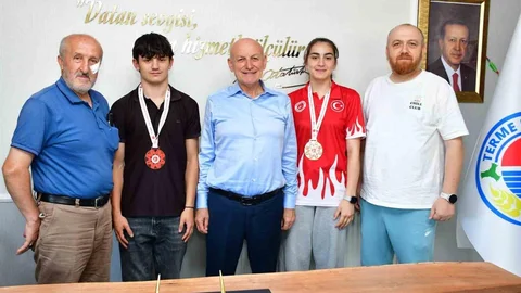 Terme’nin şampiyonları Başkan Kul’un konuğu oldu