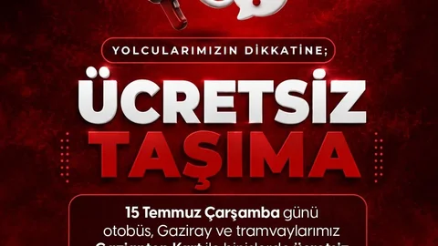 Büyükşehir’in toplu taşıma araçları 15 Temmuz’da Gaziantep Kart ile gün boyu ücretsiz ulaşım hizmeti verecek