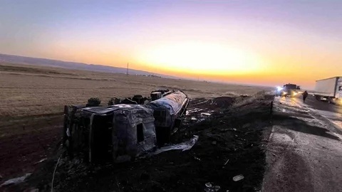 Mardin'de Tanker Yangını Meydana Geldi