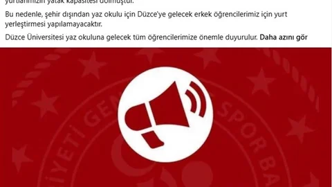 Düzce'de Yurt Kapasitesi Dolu Uyarısı