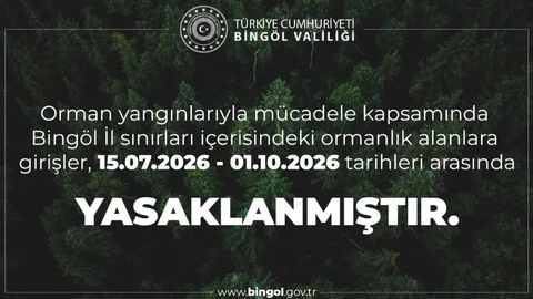 Bingöl'de Ormanlık Alanlara Giriş Yasağı