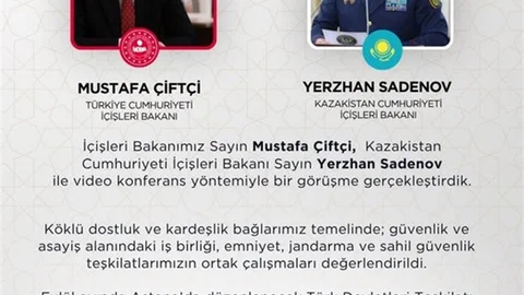 İçişleri Bakanı Çiftçi'den Kazakistan ile Görüşme