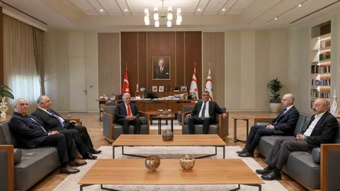 KKTC Cumhurbaşkanı Erhürman Binali Yıldırım'ı Kabul Etti