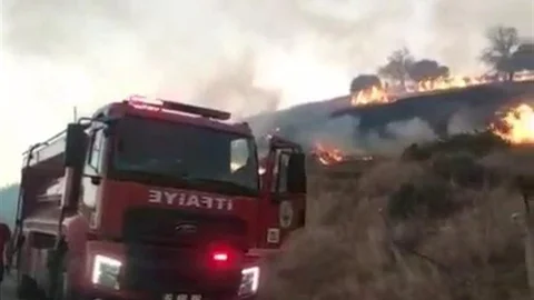 Kahta'da Anız Yangını Köye Ulaştı