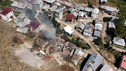 Bayburt'ta Yangın Sonrası Hasar Tespiti