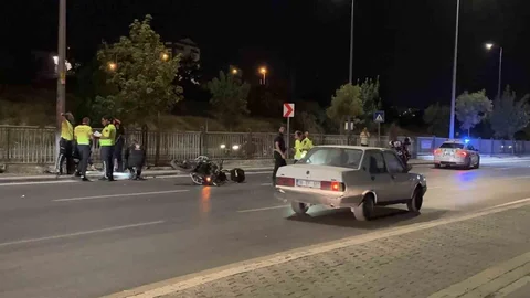 Kayseri'de Motosikletli Polis Kazası
