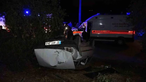 Antalya'da Pehlivanın Otomobili Takla Attı