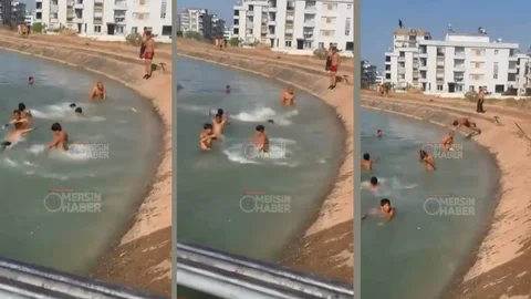 Toroslar’da Çocukların Sulama Kanalında Tehlikeli Serinliği!