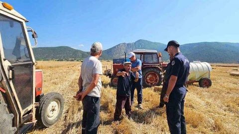 Bilecik'te Biçerdöver Operatörlerine Yangın Eğitimi