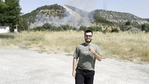Kütahya'da Orman Yangını Görüntülendi