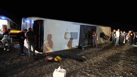 Kırıkkale'de Otobüs Devrildi, Yaralılar Var